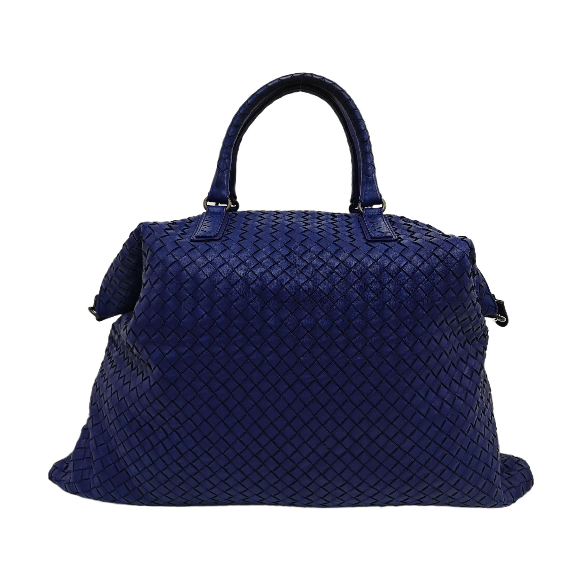 Lambskin Top Handle Bag Blue