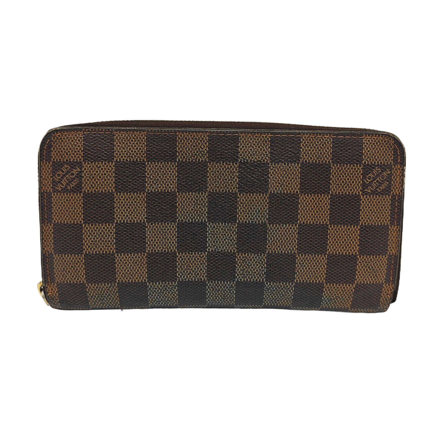 ZIPPY Damier Ebene Coated Canvas Brown Wallet