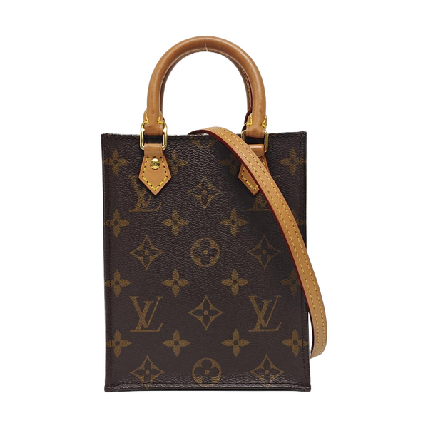 SAC PLAT Mini Monogram Coated Canvas Brown