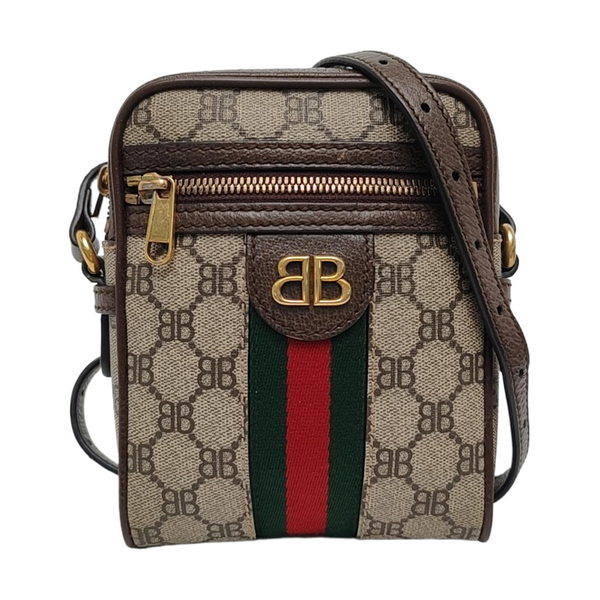 Coated Canvas Crossbody Bag Beige
