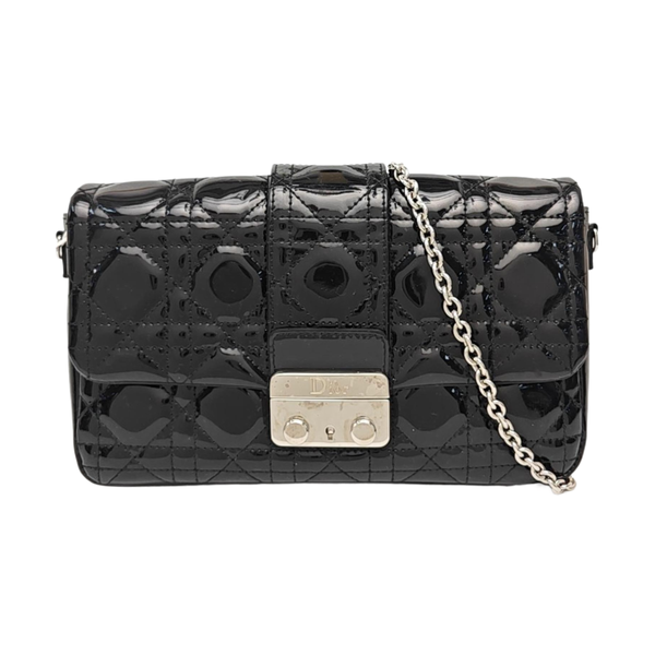 Miss Dior Cannage Patent Leather Black