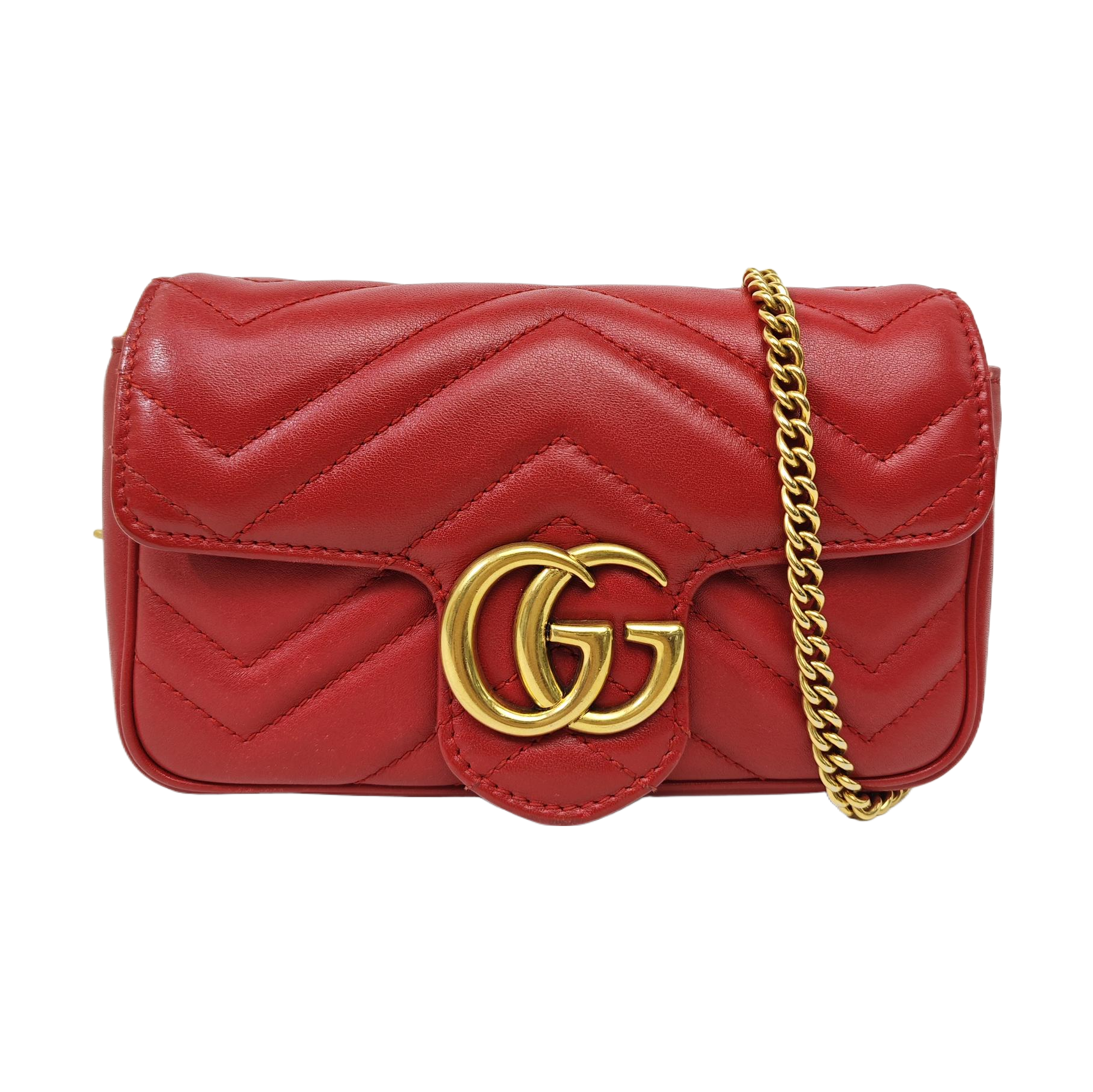 GG Marmont Mini Quilted Calfskin Red