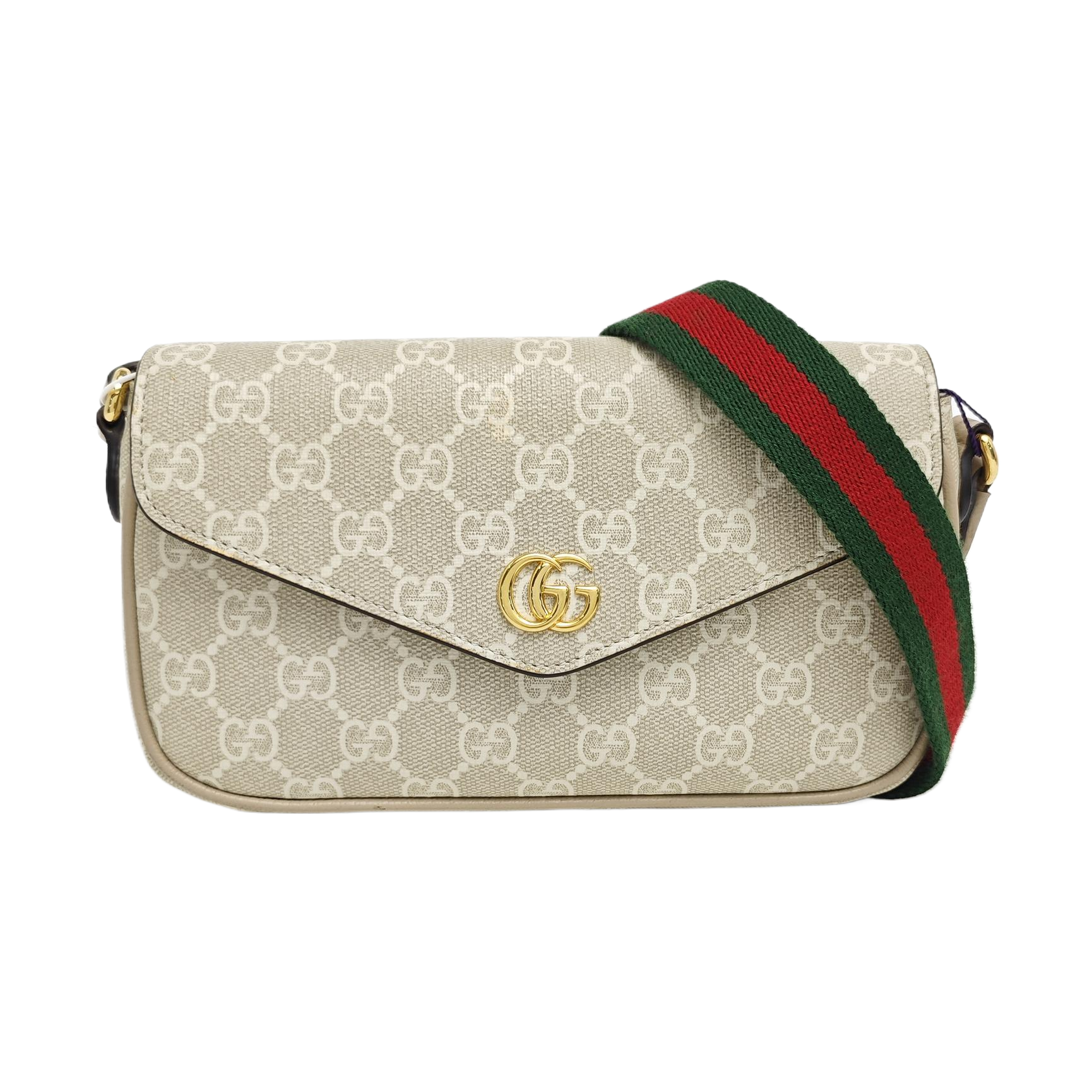 Ophidia Small Monogram Coated Canvas Beige