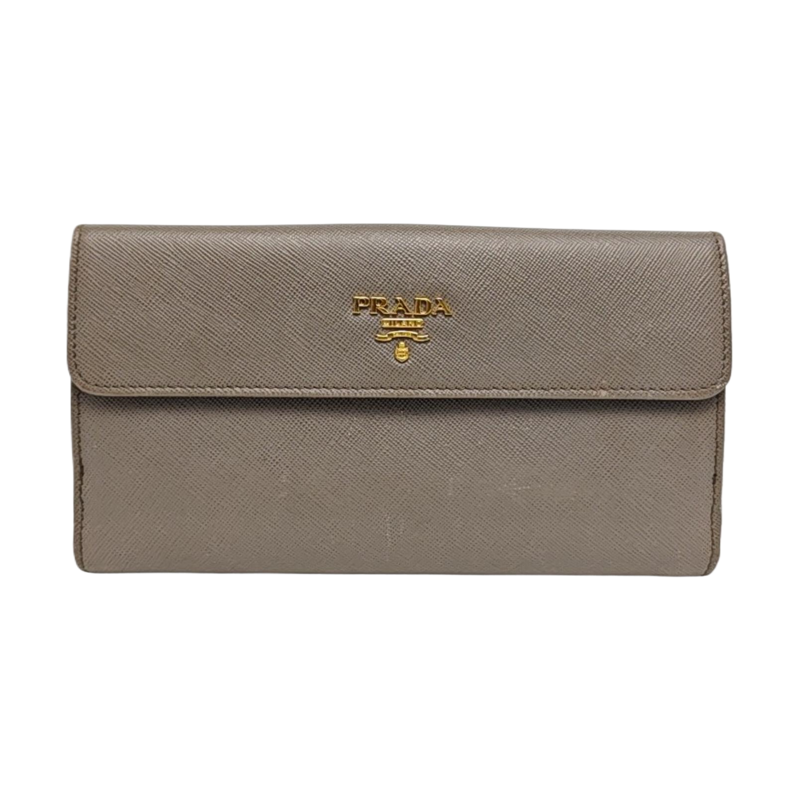 Fold Wallet Saffiano Calfskin Gray Wallet
