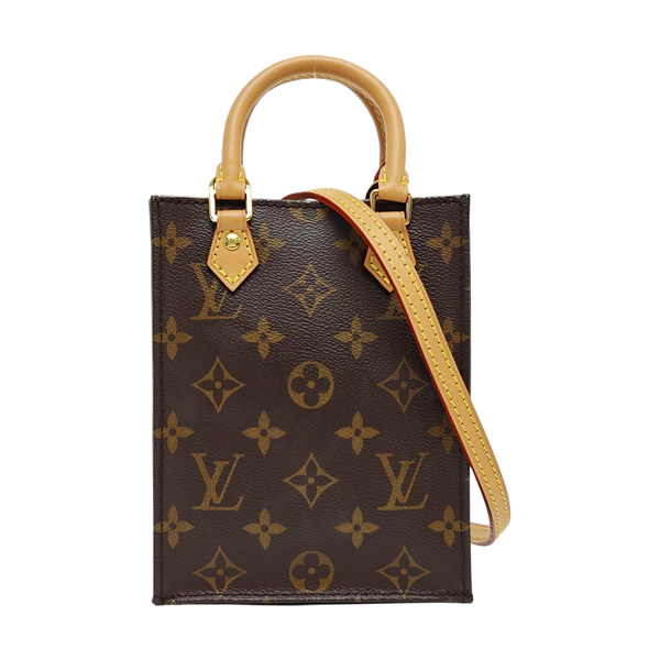 SAC PLAT Mini Monogram Coated Canvas Brown