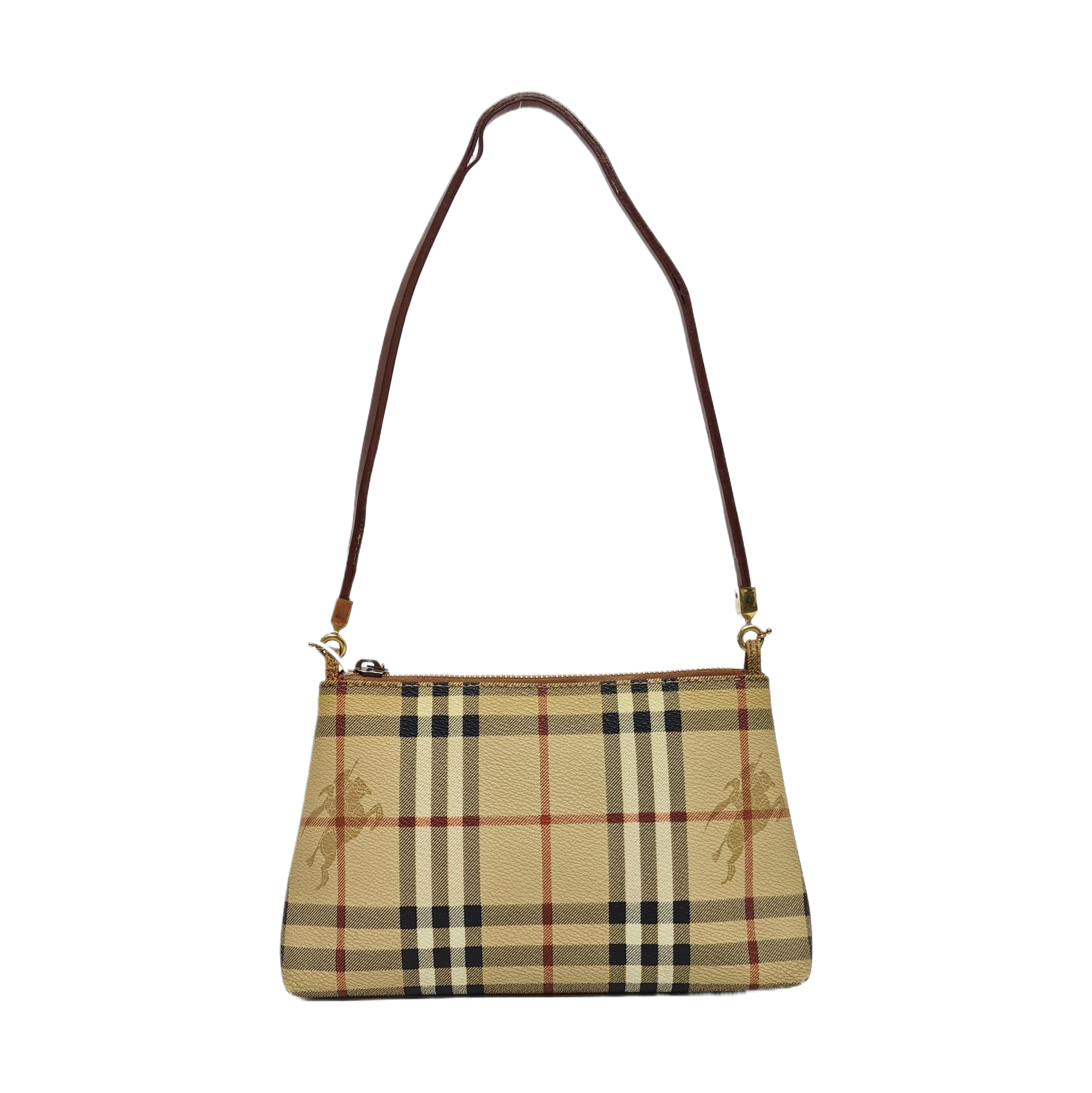 Coated Canvas Shoulder Bag Brown