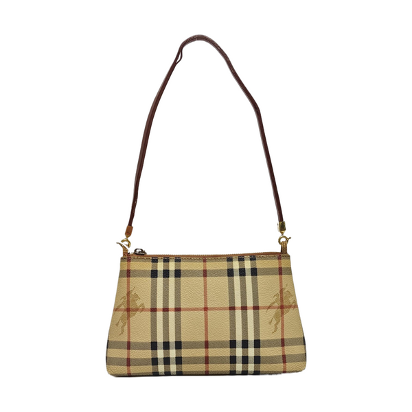 Coated Canvas Shoulder Bag Brown