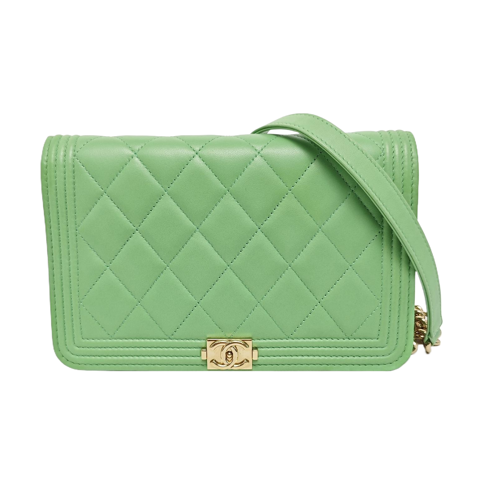 BOY CHANEL WOC Quilted Calfskin Green