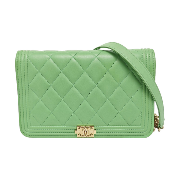 BOY CHANEL WOC Quilted Calfskin Green