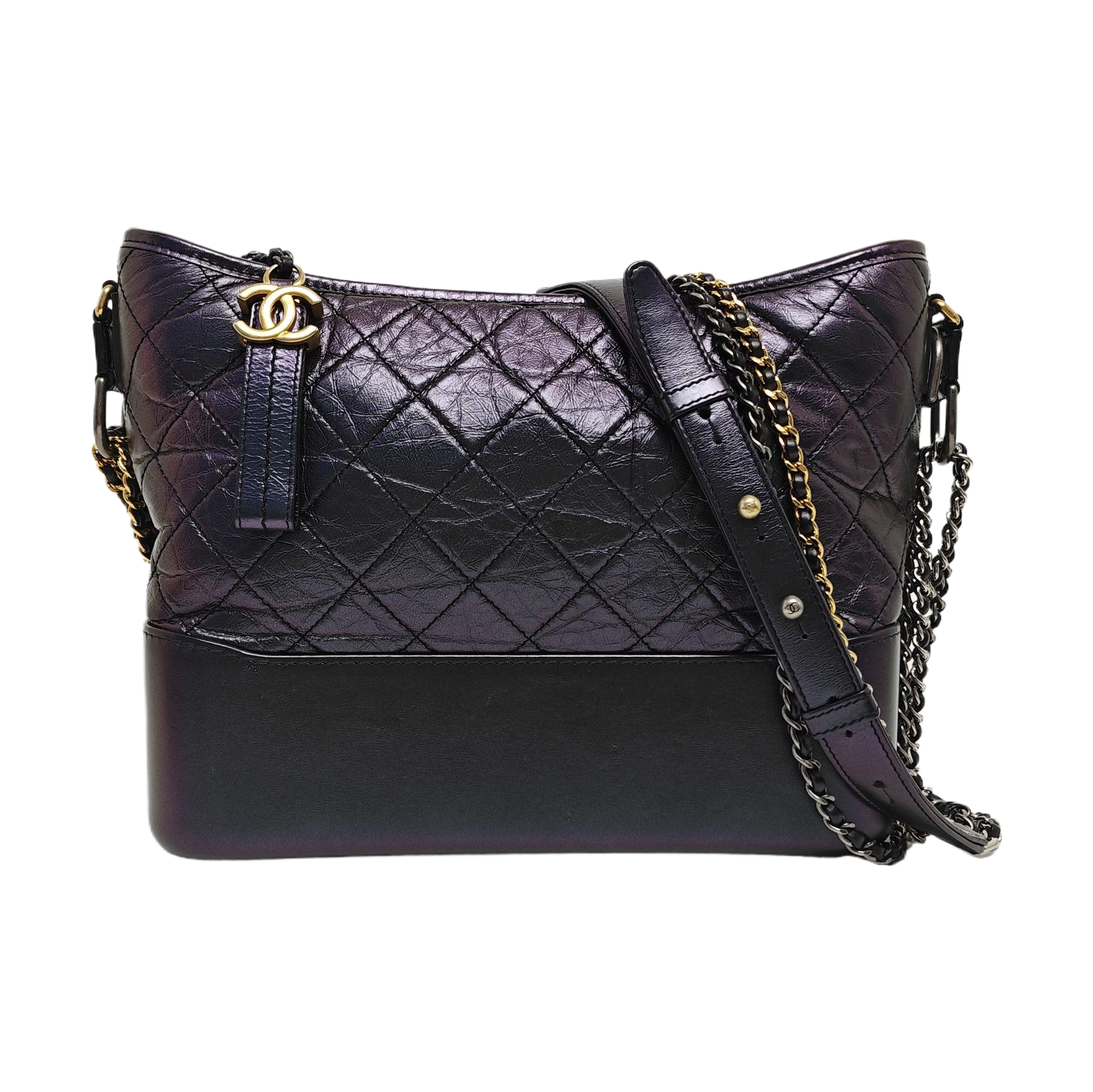 GABRIELLE Medium Quilted Calfskin Purple