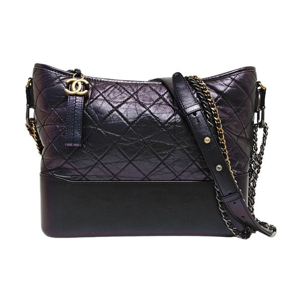 GABRIELLE Medium Quilted Calfskin Purple