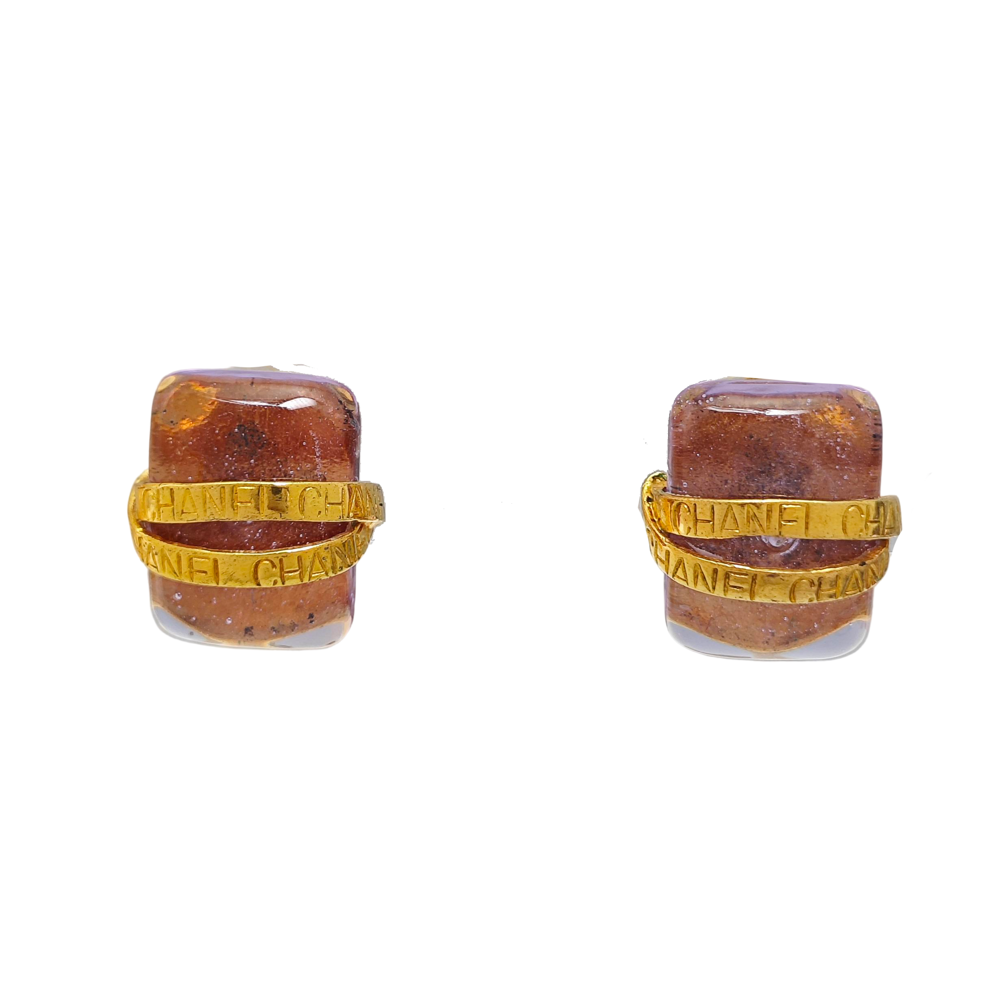 Metal Purple Clip On Earrings