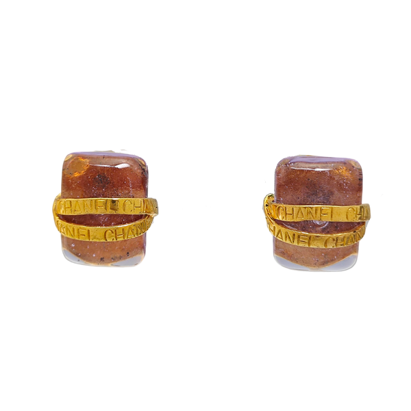 Metal Purple Clip On Earrings