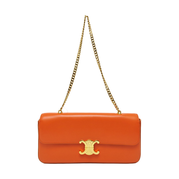 Authenticated pre-owned  TRIOMPHE Calfskin Orange - Shoulder Bag at Looply