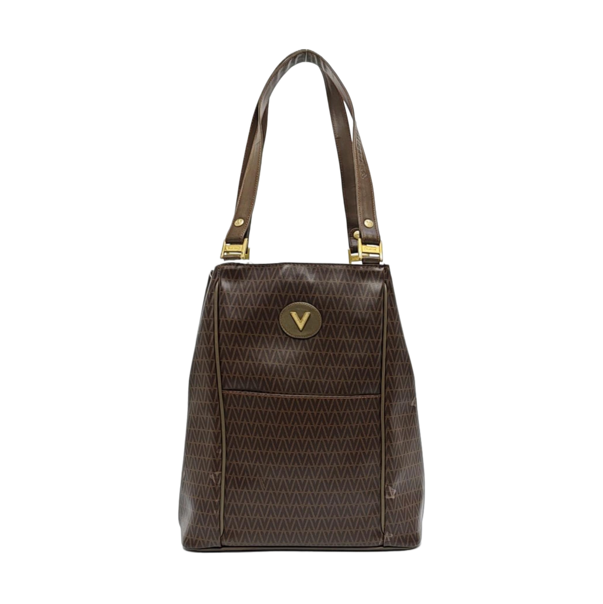 Coated Canvas Tote Bag Large Brown