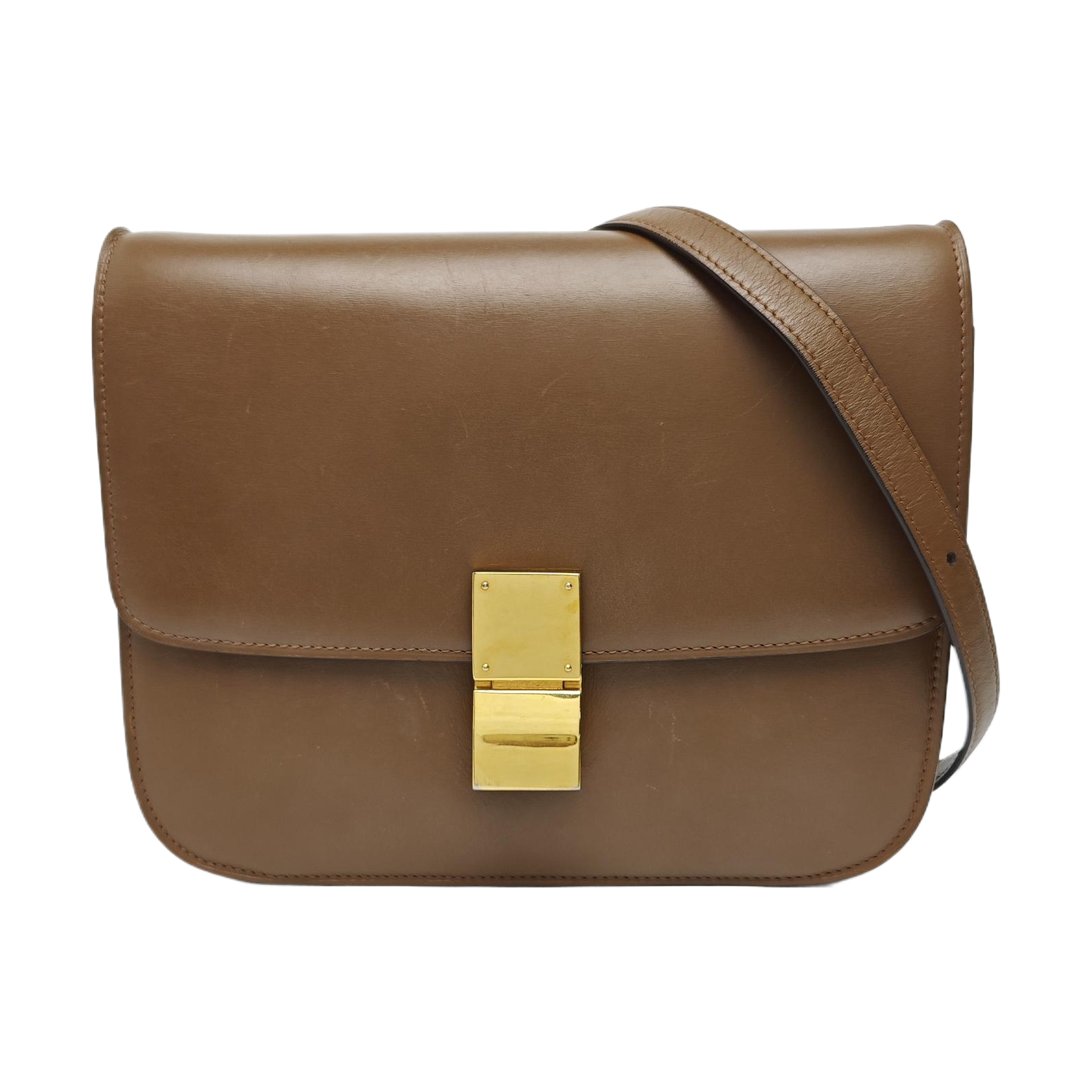 CLASSIC BOX Medium Calfskin Brown