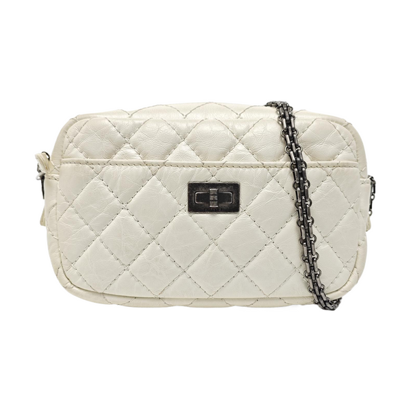 2.55 224 Quilted Calfskin White