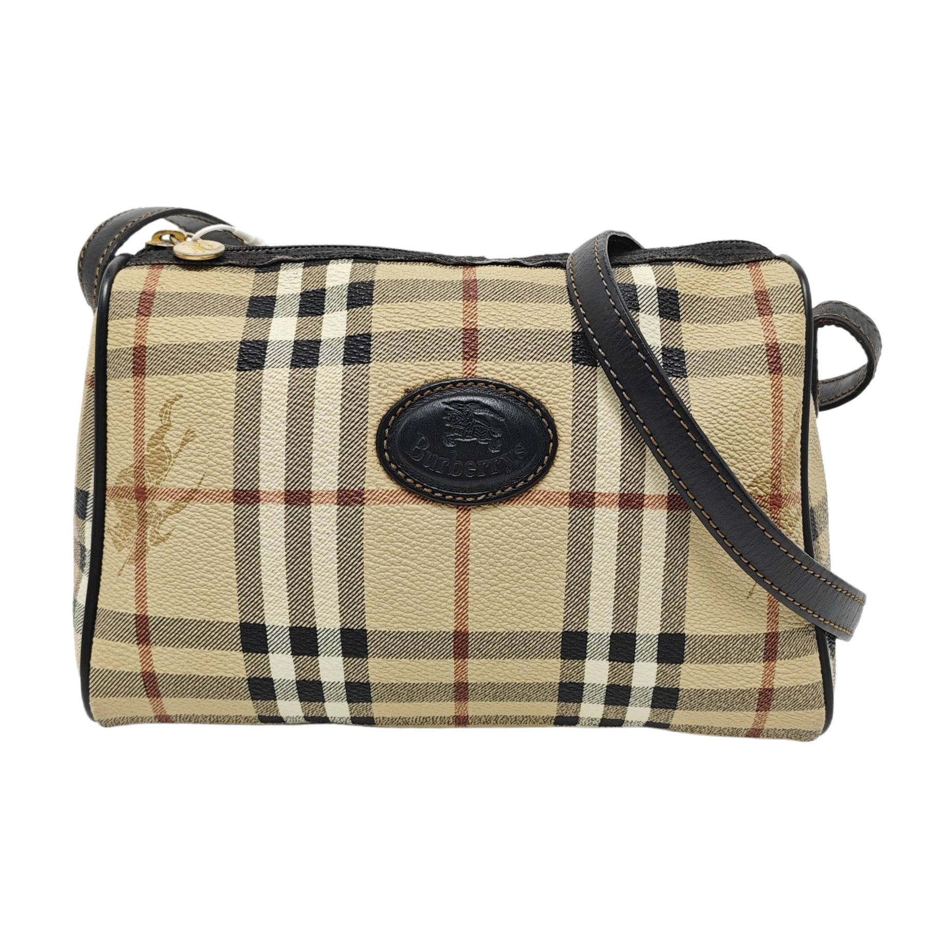 Coated Canvas Shoulder Bag Beige
