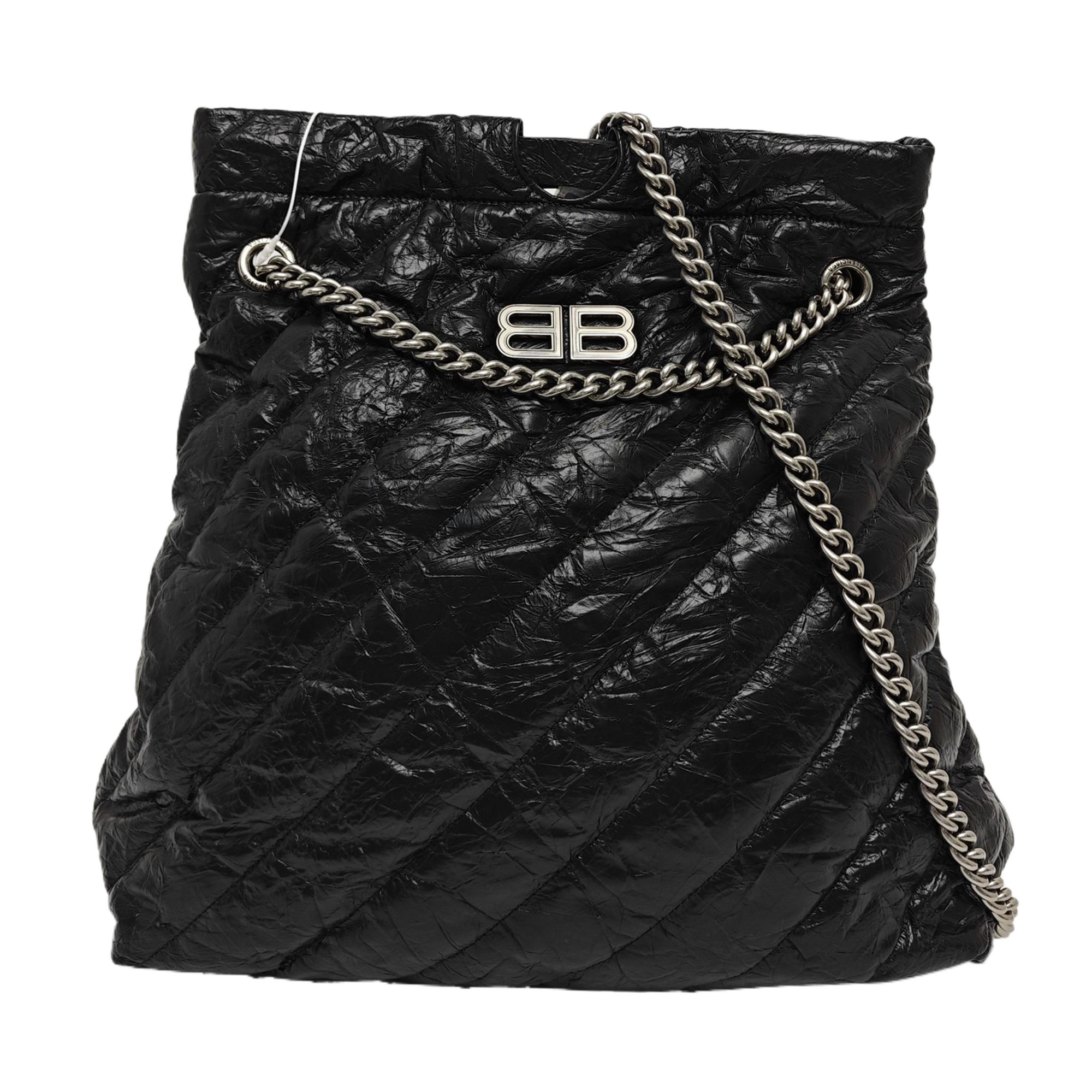 Crush Medium Quilted Calfskin Black
