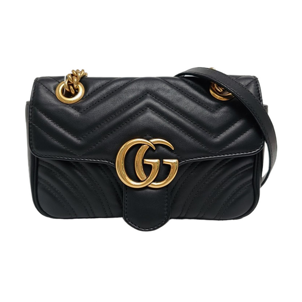GG Marmont Small Quilted Calfskin Black