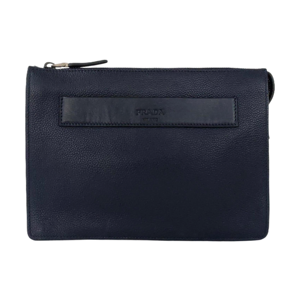 Pouch Quilted Calfskin Blue
