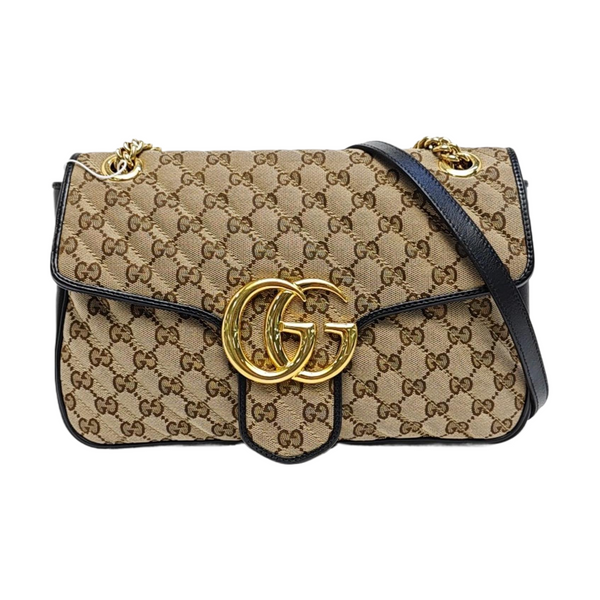 GG Marmont Medium Monogram Canvas Beige