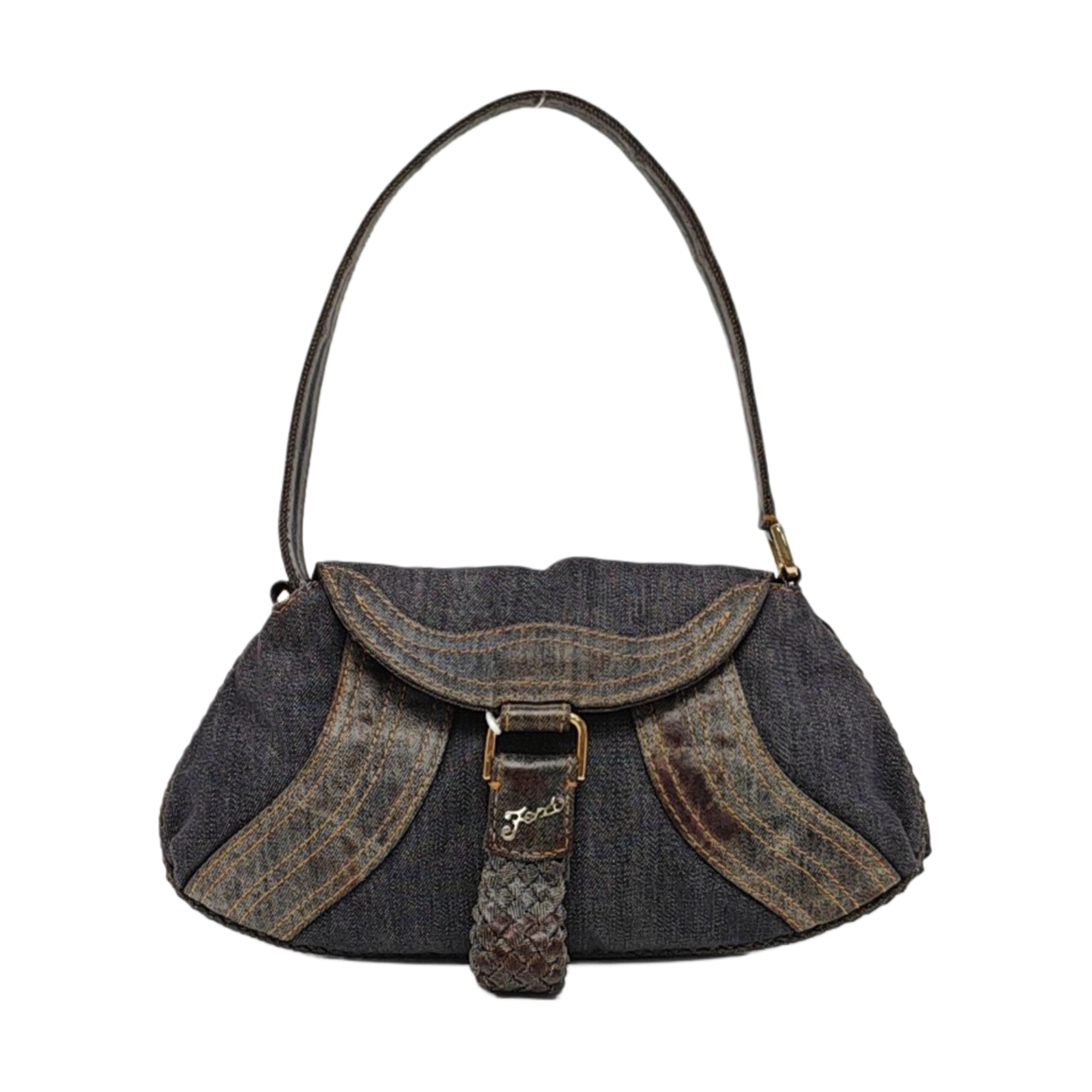 Denim Top Handle Bag Blue