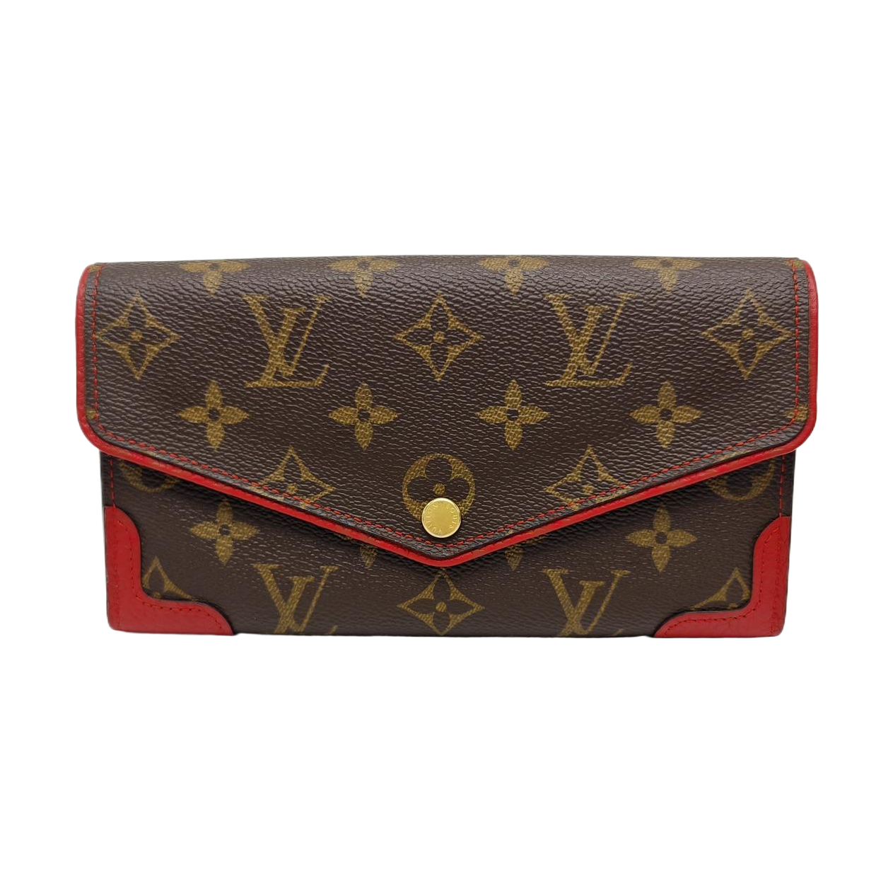 SARAH RETIRO Monogram Coated Canvas Brown Wallet