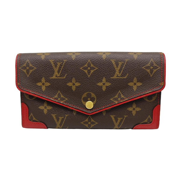 SARAH RETIRO Monogram Coated Canvas Brown Wallet