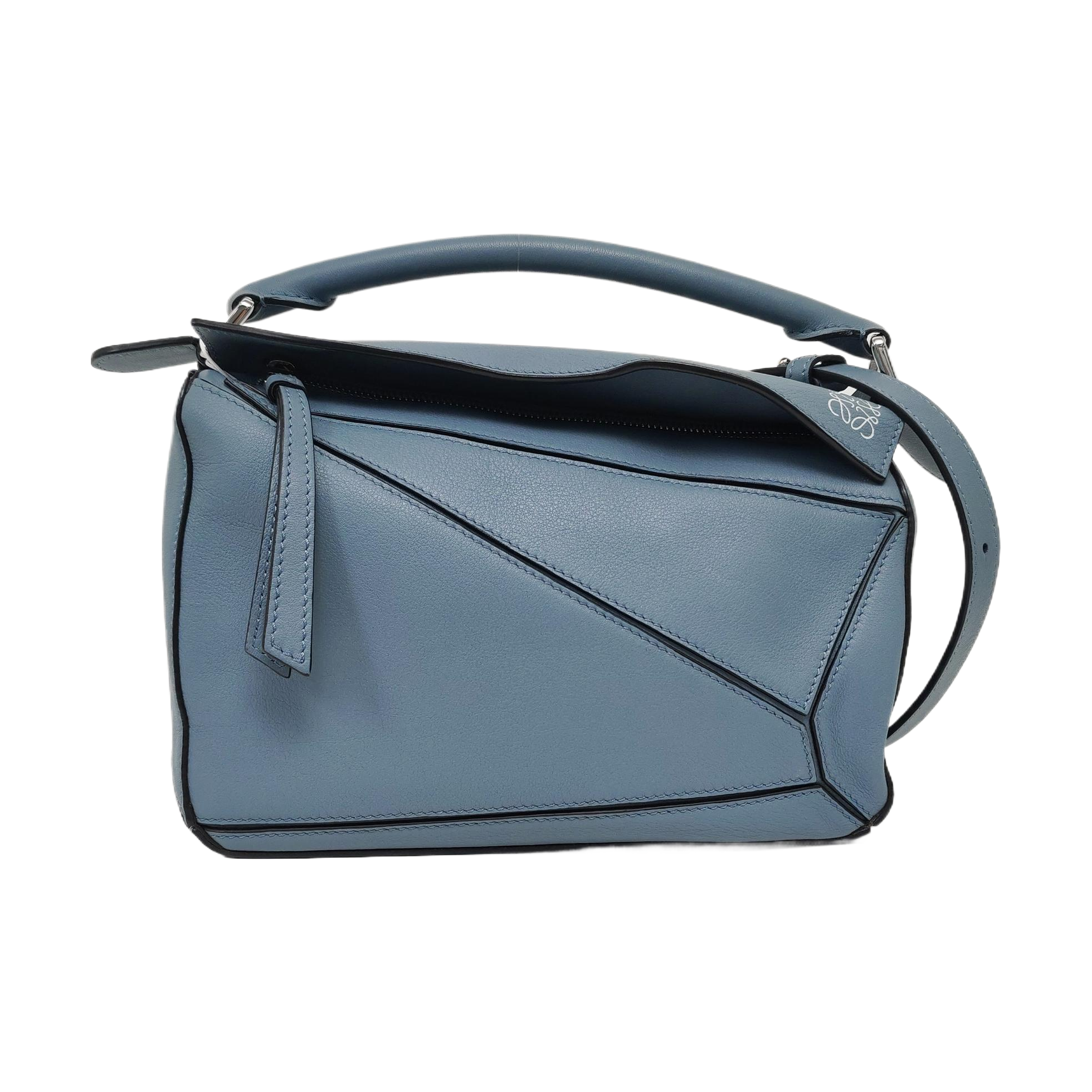 Authenticated pre-owned  Puzzle Small Calfskin Blue - Shoulder Bag at Looply
