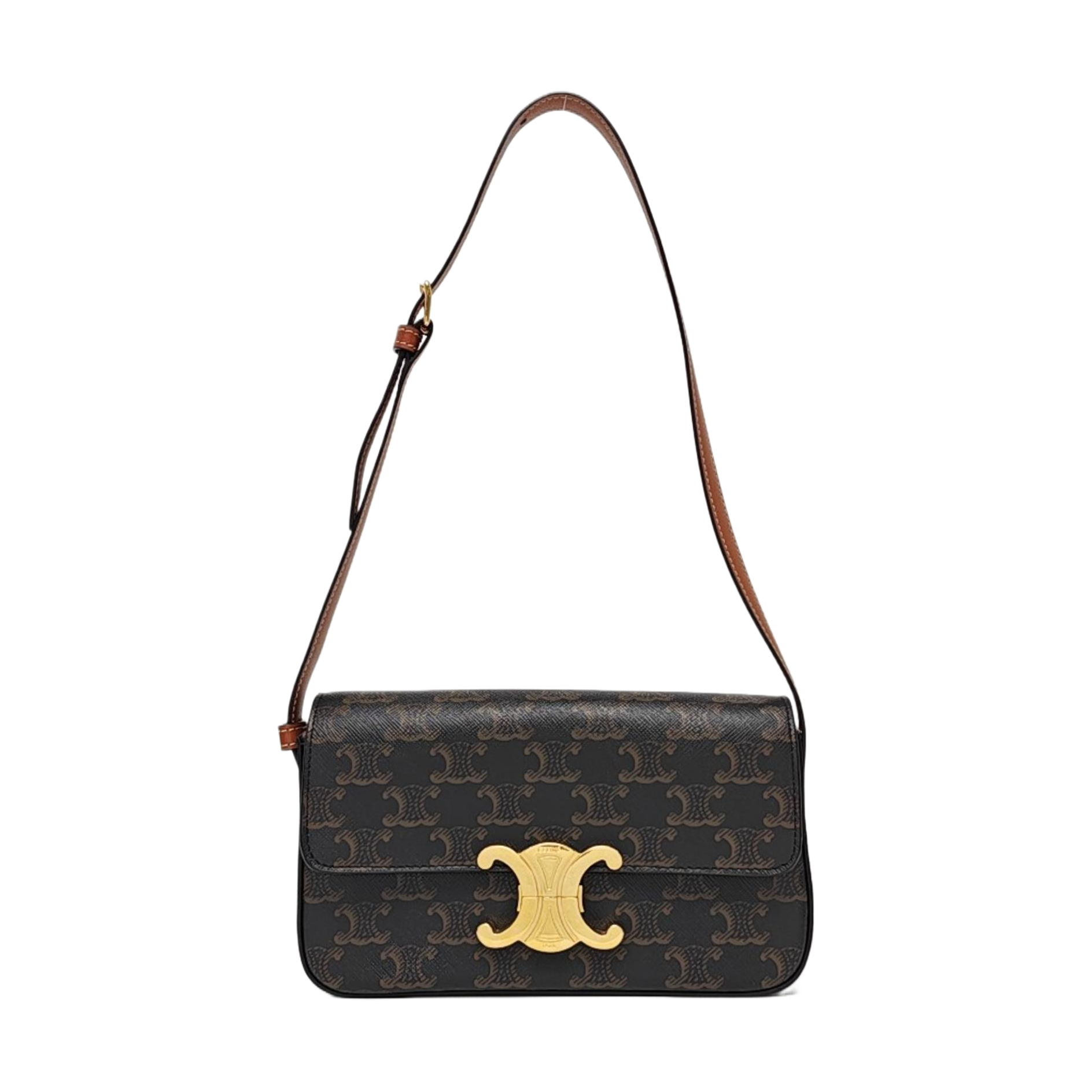 TRIOMPHE Small Coated Canvas Brown