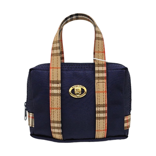 Fabric Top Handle Bag Blue