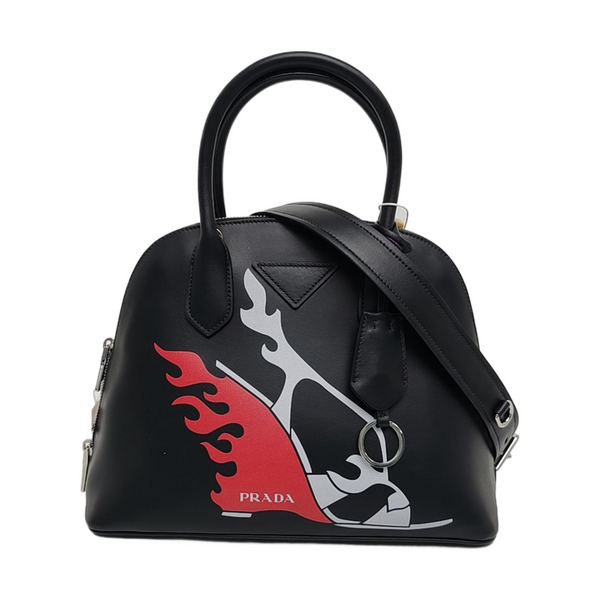 Saffiano Calfskin Shoulder Bag Black