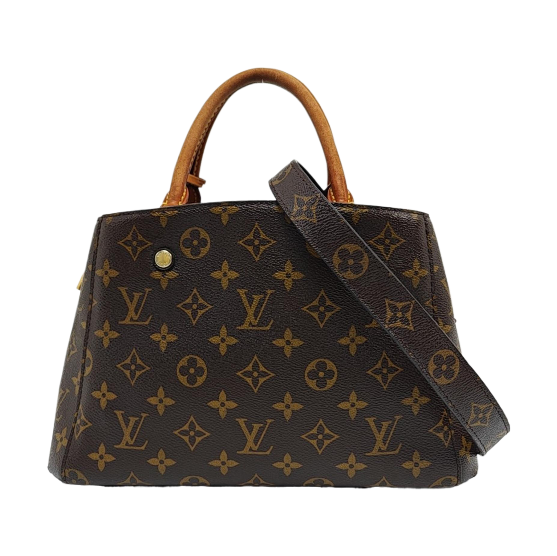 MONTAIGNE BB Monogram Coated Canvas Brown
