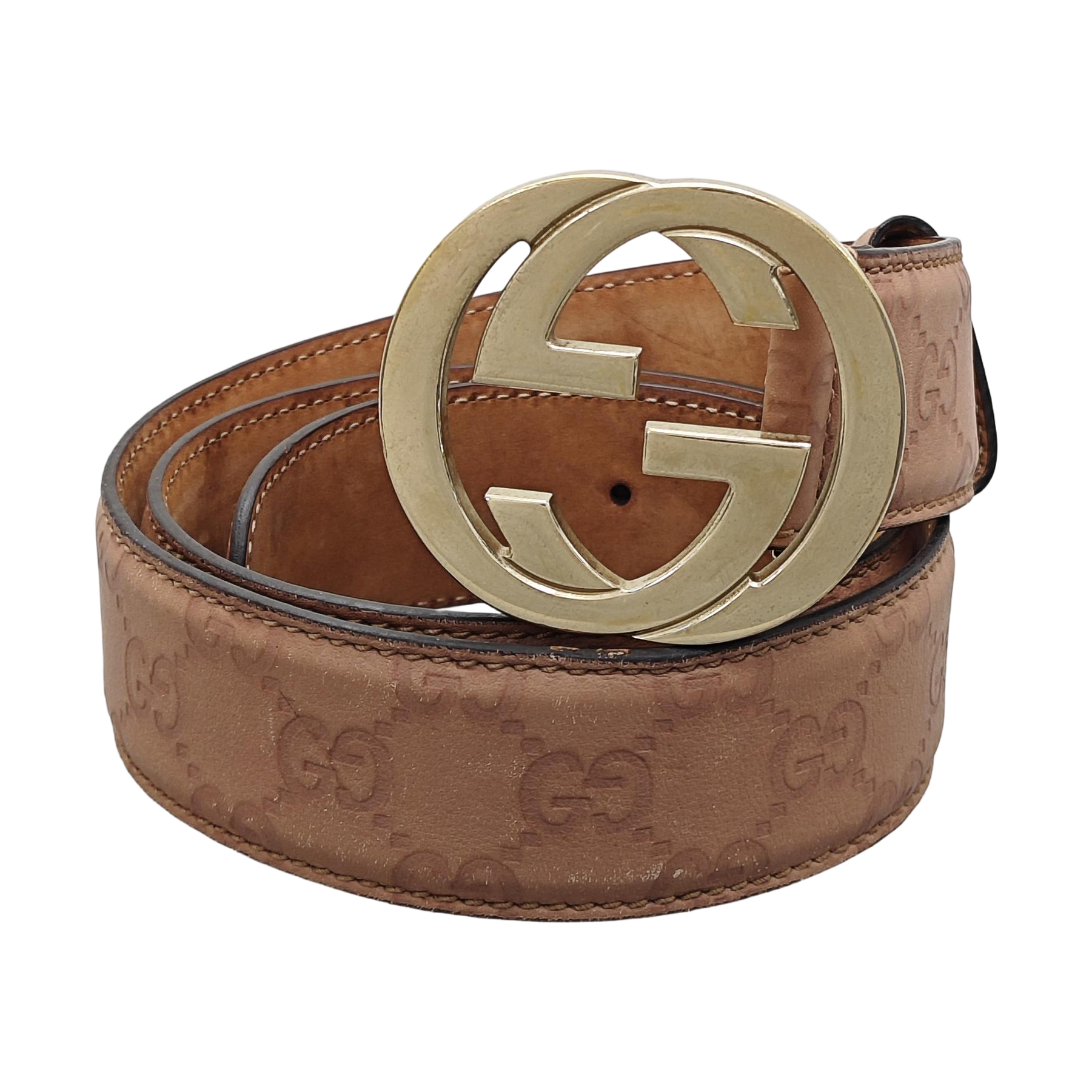 Leather Belt Beige