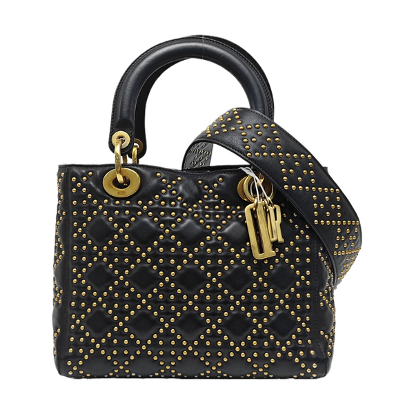 Lady Dior Medium Cannage Lambskin Black