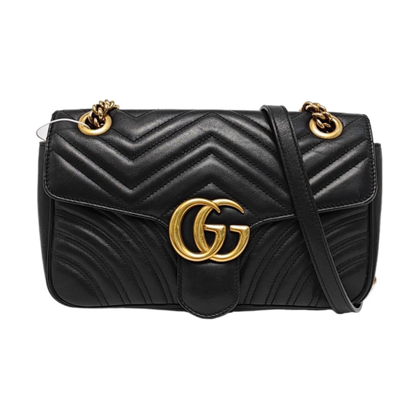 GG Marmont Medium Quilted Calfskin Black