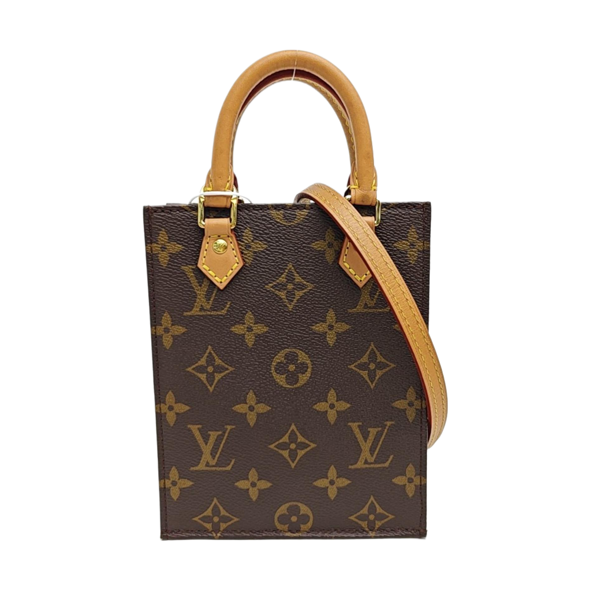 SAC PLAT Mini Monogram Coated Canvas Brown