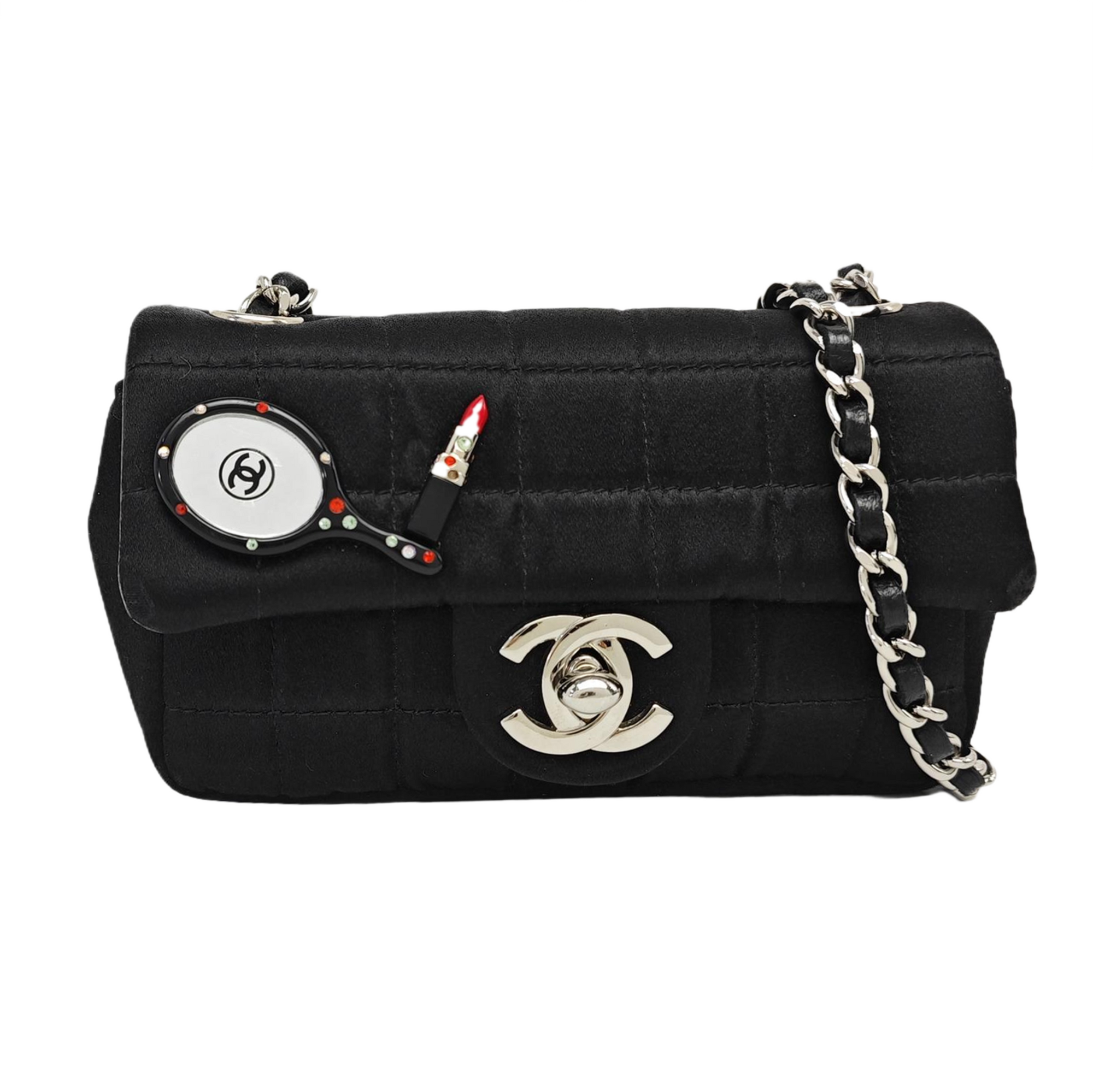 Silk Satin Crossbody Bag Black