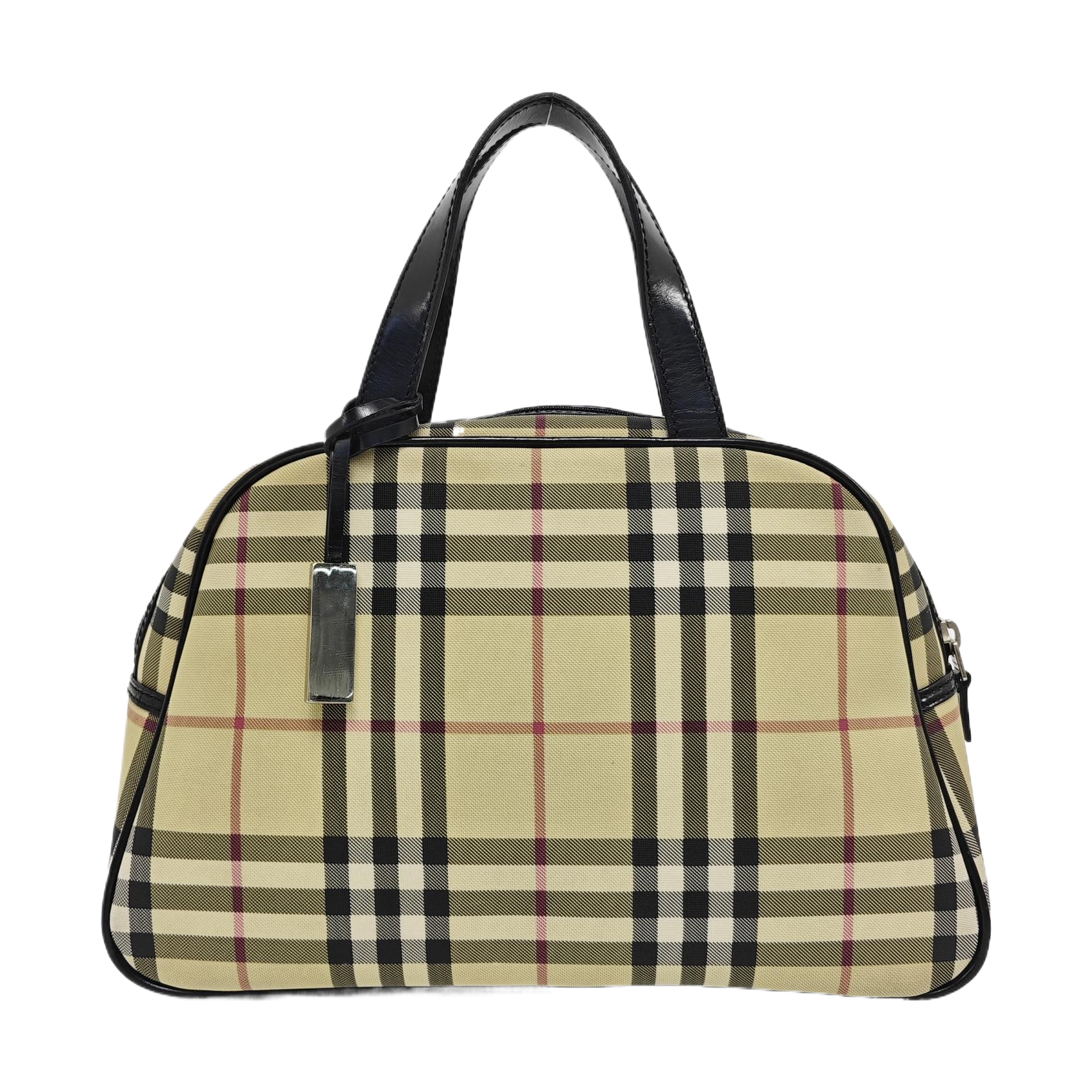 Coated Canvas Top Handle Bag Beige