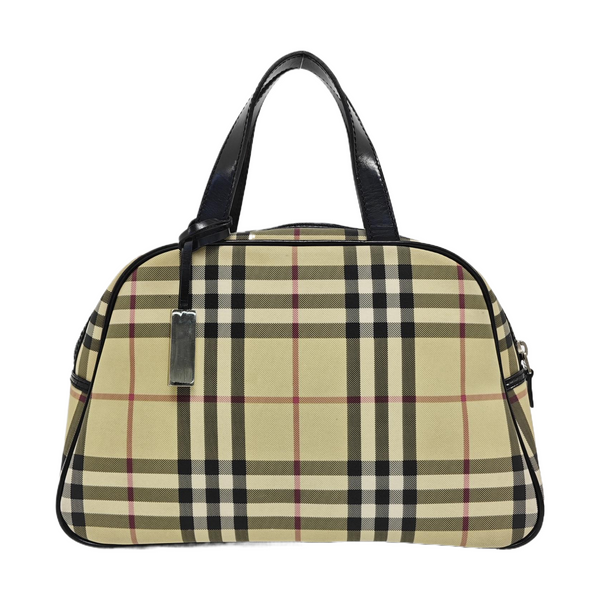 Coated Canvas Top Handle Bag Beige