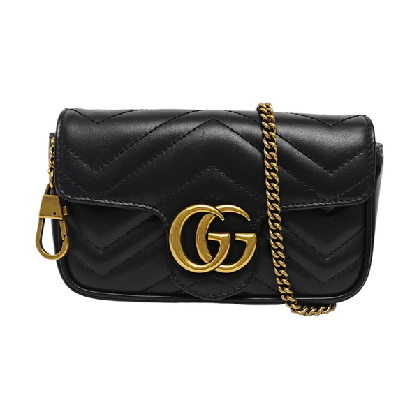 GG Marmont Mini Quilted Calfskin Black