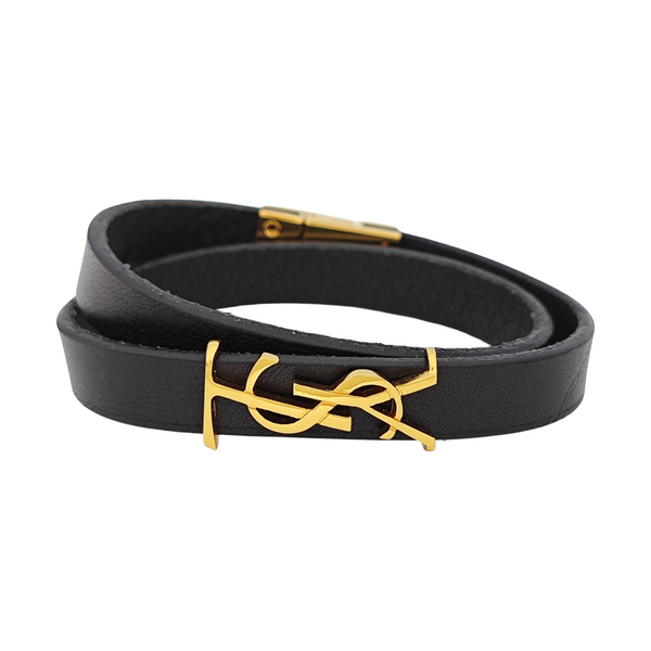 Leather Black Bangle