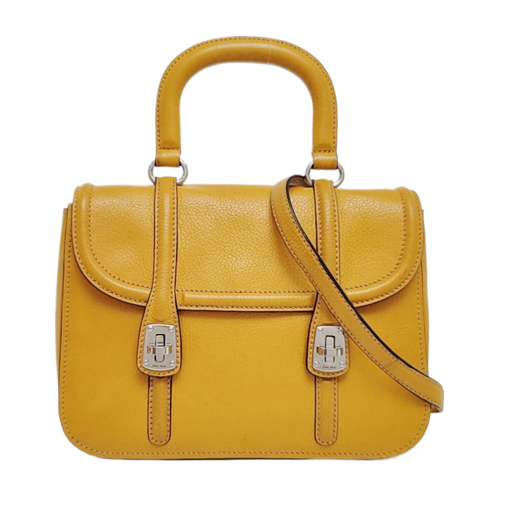 Calfskin Shoulder Bag Yellow