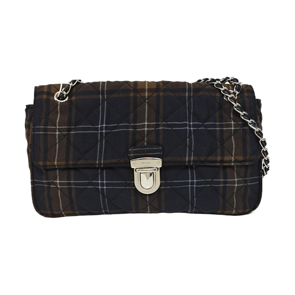 Quilted Fabric Crossbody Bag Multicolor