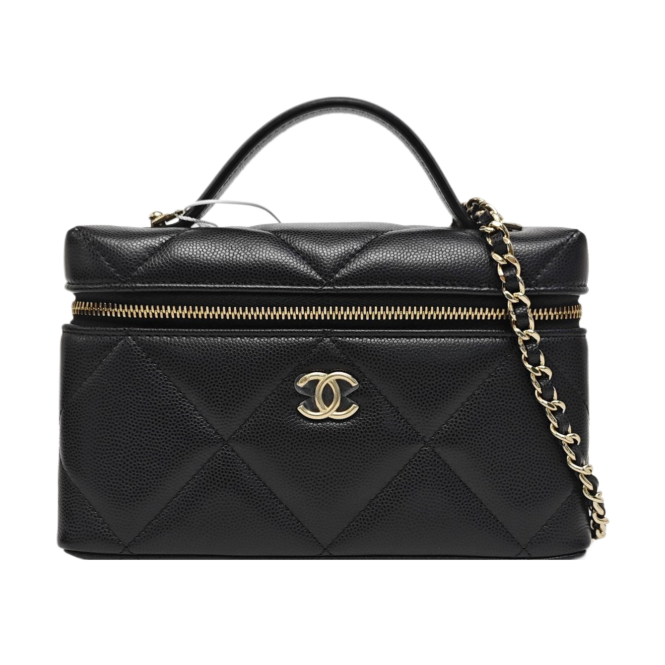 VANITY CASE Quilted Grained Calfskin Black