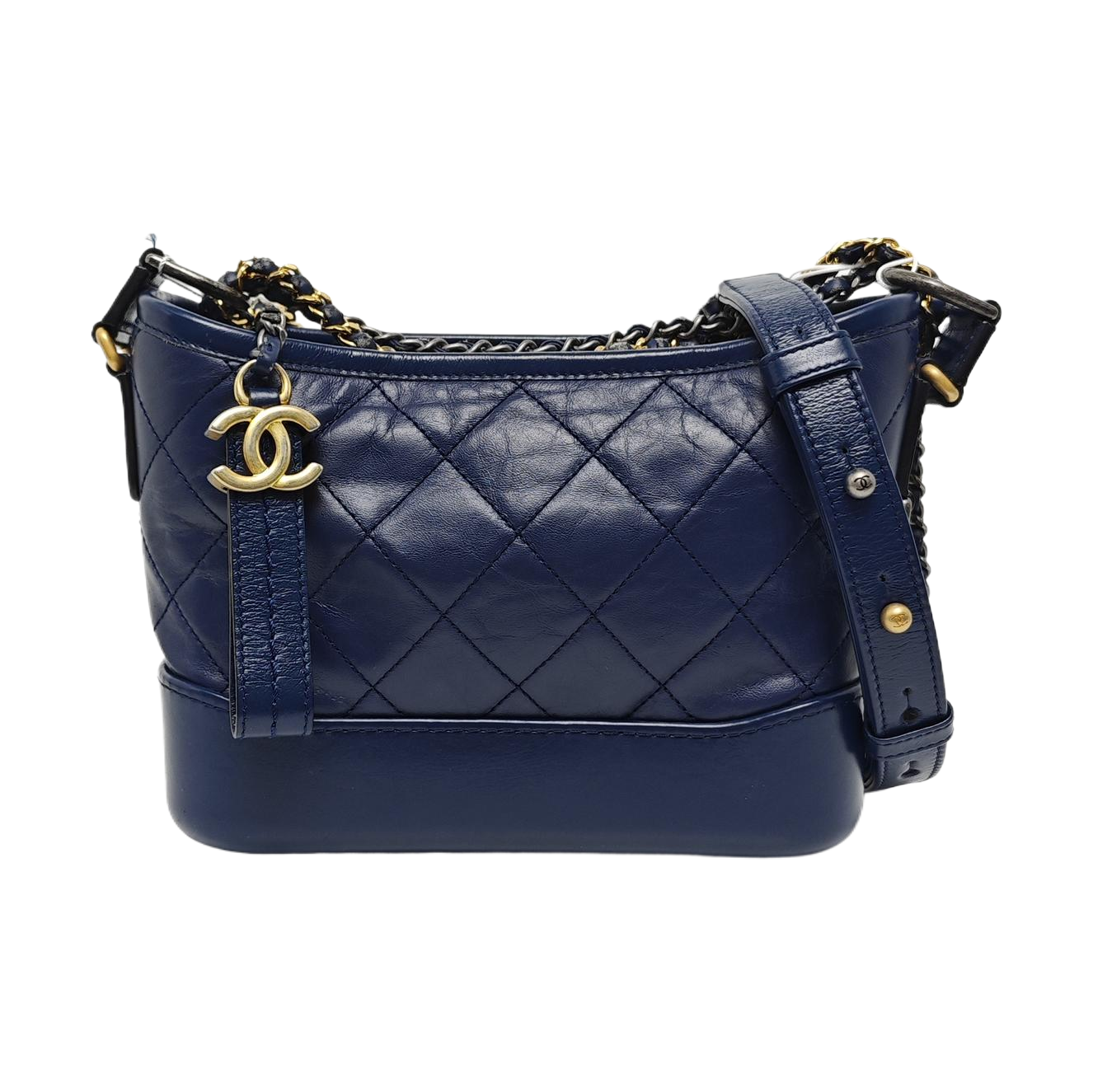 Authenticated pre-owned  GABRIELLE Small Quilted Calfskin Blue - Shoulder Bag at Looply
