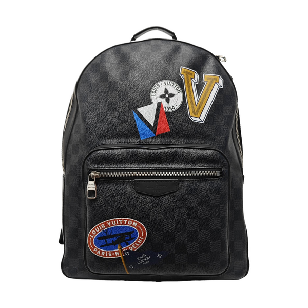 JOSH Damier Graphite Coated Canvas Gray