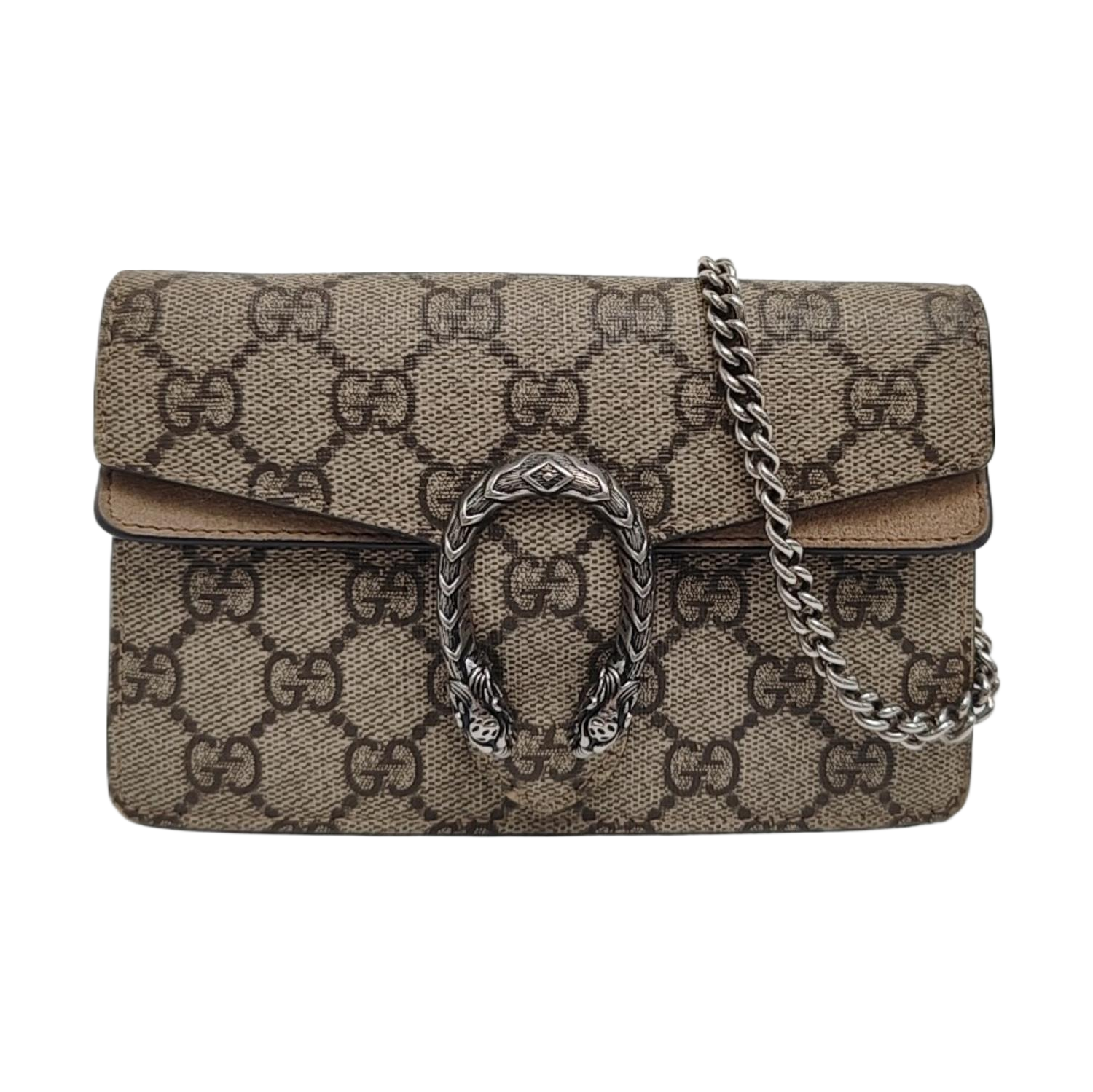 Dionysus Super Mini Monogram Coated Canvas Beige