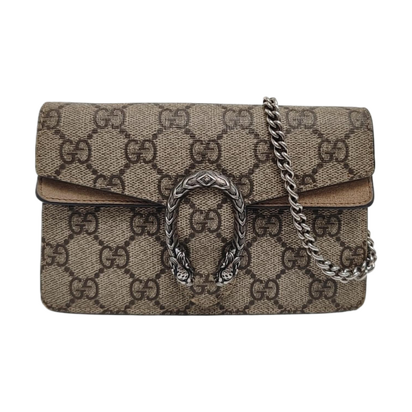 Dionysus Super Mini Monogram Coated Canvas Beige